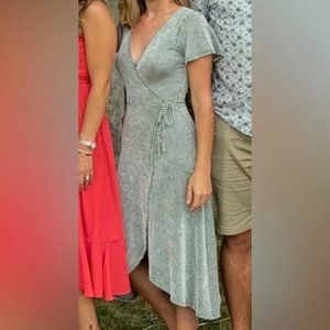 Caution to the Wind | Striped Wrap Dress